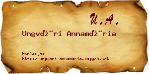 Ungvári Annamária névjegykártya